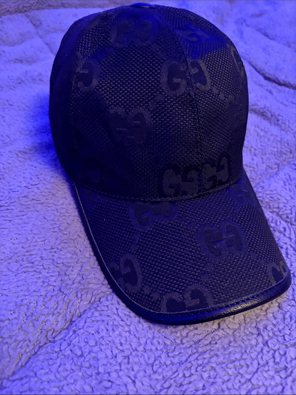 Gucci Black GG Monogram Baseball Cap